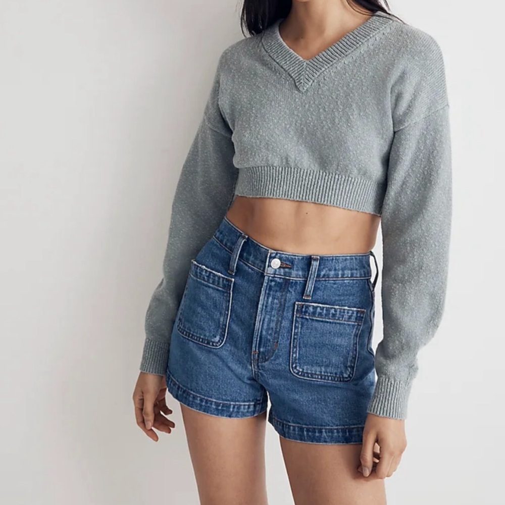 Madewell The Denim Emmett Short: Patch Pocket Edition, Woodston Wash, Size 24